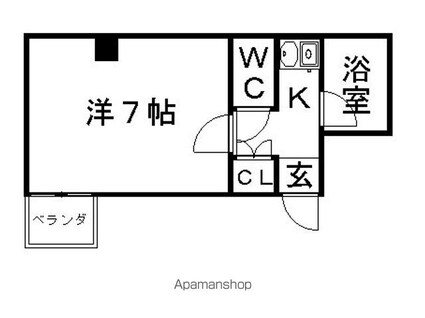 シャトー村瀬・千代田[1K/20.37m2]の間取図