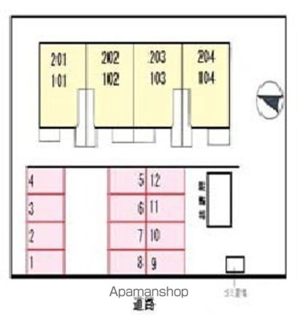 広島県竹原市竹原町[2DK/47.93m2]の配置図