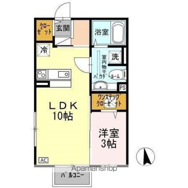 ラ・プランタン[1LDK/33.61m2]の間取図