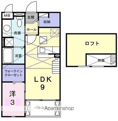 グランフィオーレ[1LDK/33.34m2]の間取図