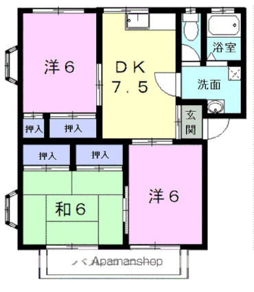 コンフォートＫ[3DK/51.34m2]の間取図