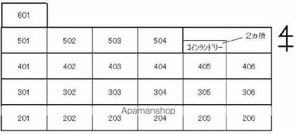 真鍋ハイツ　東棟[1K/24.22m2]の配置図
