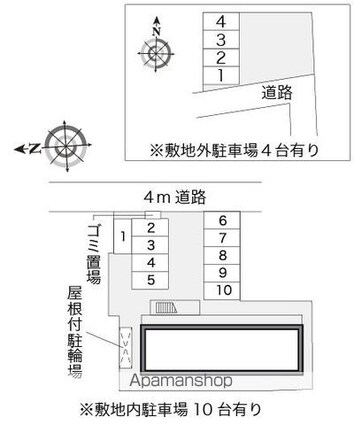 レオパレスシャルム[1K/20.28m2]の配置図