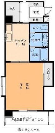 エンゼルコート古町[1DK/37.54m2]の間取図
