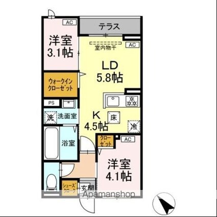 （仮）ＤーＲＯＯＭ白鳥４丁目[2LDK/43.25m2]の内装3