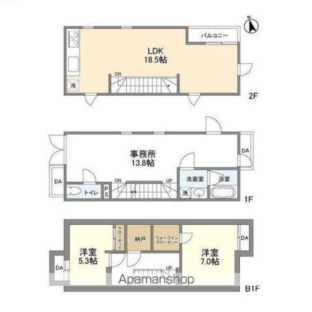 リオプラド東松原　Ｄ棟[2SLDK/97.89m2]の間取図
