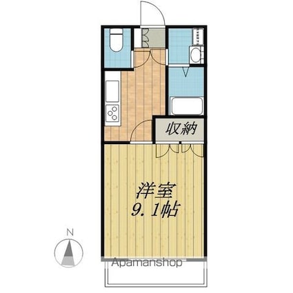 Ｃｈａｍｐ　ｄｅ　楓[1K/30.96m2]の間取図