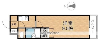 滋賀県大津市瀬田５丁目[1K/27m2]の間取図