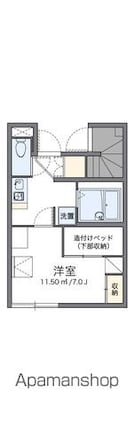 レオパレス北出島[1K/21.65m2]の間取図