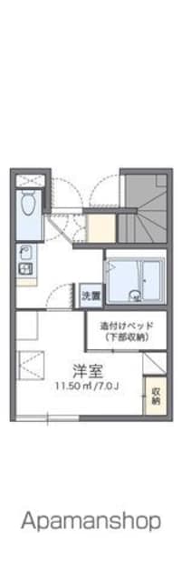 レオパレス北出島[1K/21.65m2]の間取図