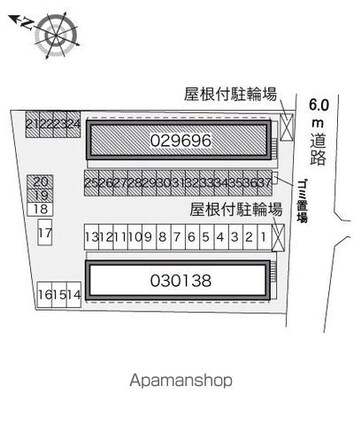 レオパレスル　ポルトＢ[1K/20.28m2]の配置図