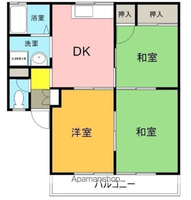 和歌山県和歌山市栄谷[3DK/48.7m2]の間取図