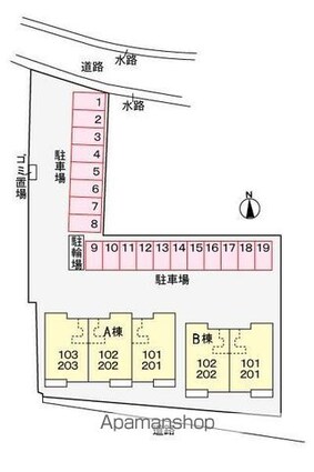レジーナＢ[2LDK/53.95m2]の配置図