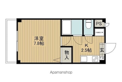 グリーンパル[1K/25.92m2]の間取図