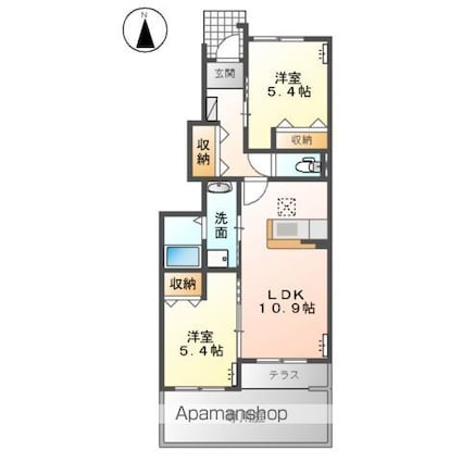 グラーサ[2LDK/52.89m2]の間取図