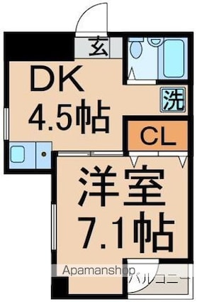 マンションＦＥＡＳＴ[1K/18.5m2]の間取図