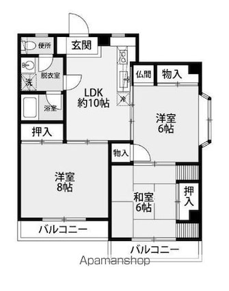 ニューブリッジオオタニ[3LDK/63.72m2]の間取図