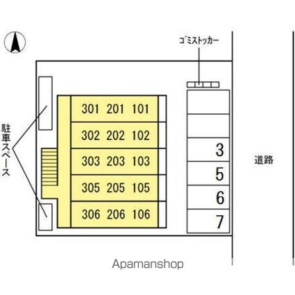 プランドール・アデン[1K/25m2]の配置図