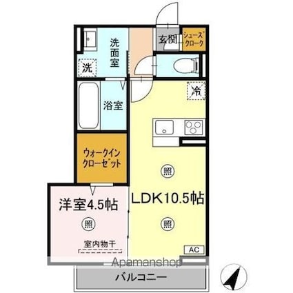 アルデア[1LDK/40.05m2]の間取図