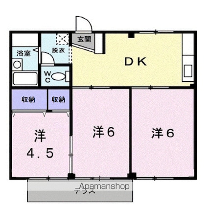 シティハイツあや[3DK/48.44m2]の間取図