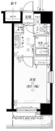 東京都中央区新川１丁目[1K/22.5m2]の間取図