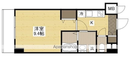 広島県広島市中区小網町[1K/29.85m2]の間取図