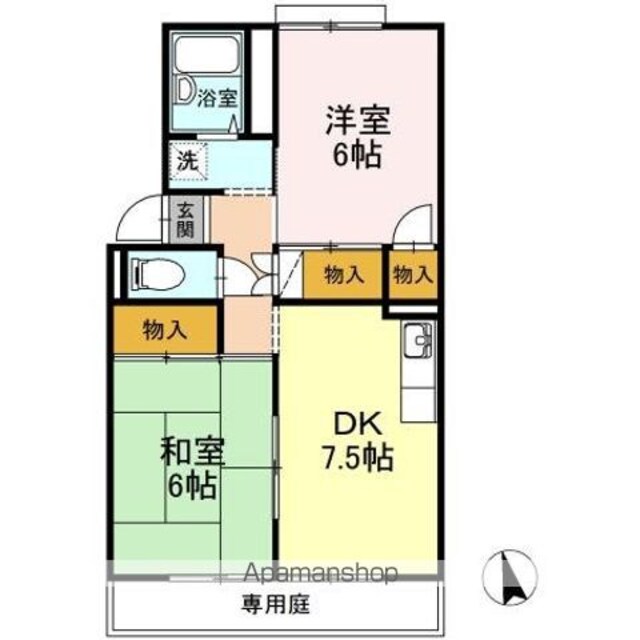 香川県高松市円座町[2DK/45.81m2]の間取図