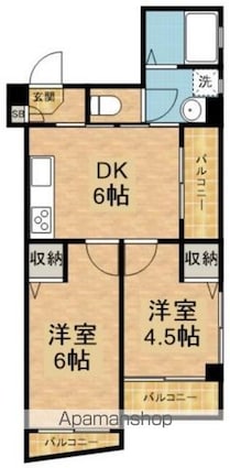 エスポワール西が丘[2DK/39.78m2]の間取図
