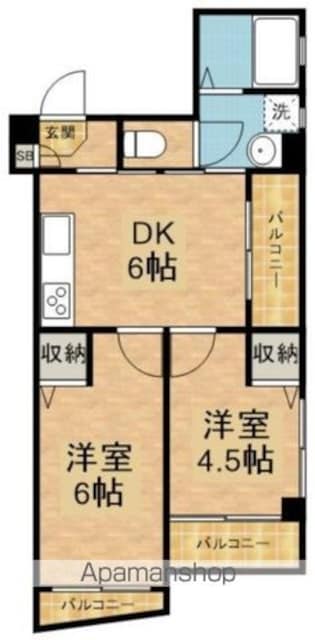エスポワール西が丘[2DK/39.78m2]の間取図