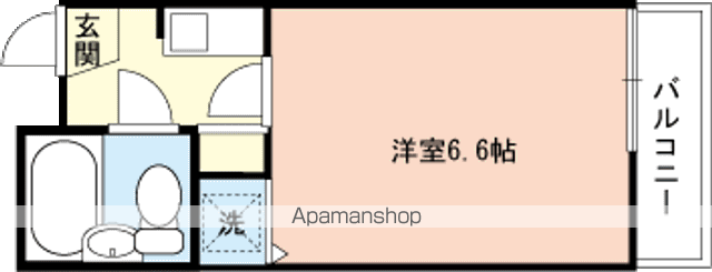 シャルマンフジ湊北町弐番館[1K/18.24m2]の間取図