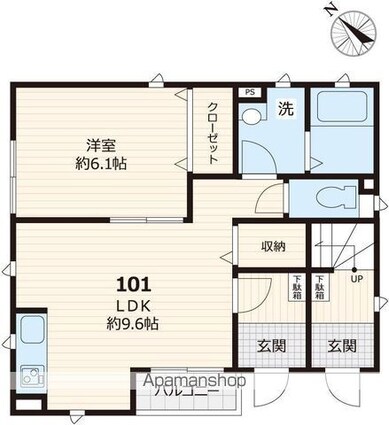 グリーンハイツ[1LDK/40.9m2]の間取図