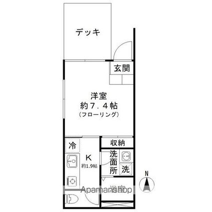 ＫＩＲＩＥ自由が丘[1K/26.44m2]の間取図