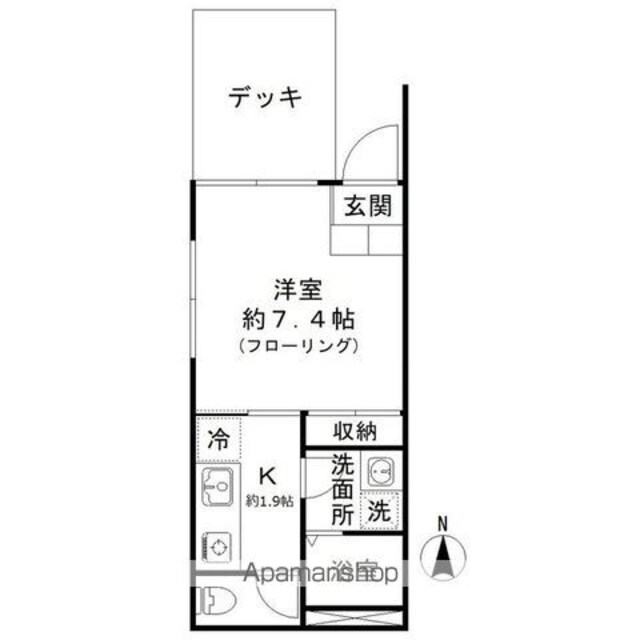 ＫＩＲＩＥ自由が丘[1K/26.44m2]の間取図