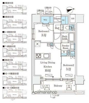 リビオメゾン御茶ノ水ＥＡＳＴ[2LDK/40.02m2]の間取図