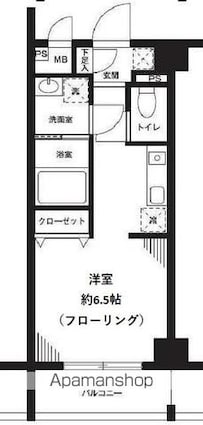 パルメゾン見次公園[1K/25.49m2]の間取図
