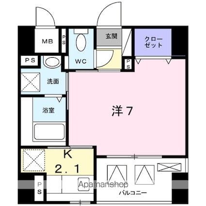 Ｇｒａｃｅ　Ｐａｒｋ[1K/25.96m2]の間取図