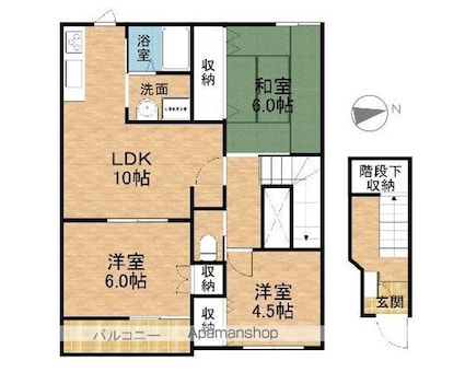 メガロンイーリスＡ[3LDK/67.64m2]の間取図