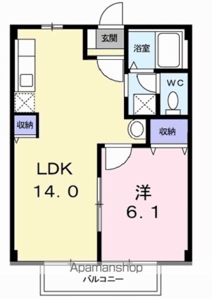 コーポ竹内Ⅰ[1LDK/40.04m2]の間取図