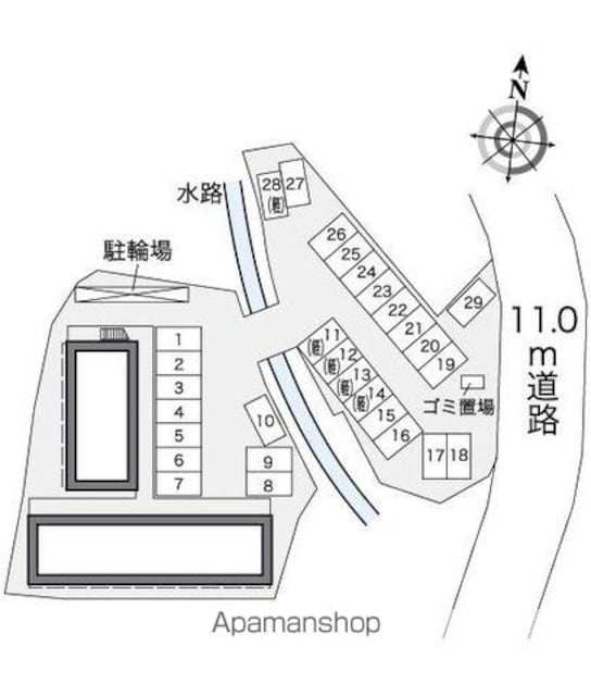 レオパレスサンフラワー甲府昭和[1K/23.18m2]の配置図