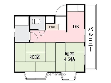 ハウス濱田[2DK/31.09m2]の間取図
