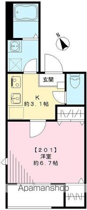 ラ　ピコラ　フォンターナ[1K/23.23m2]の間取図
