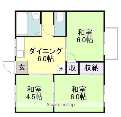 ビューラー広﨑Ⅰ[1LDK/48m2]の間取図