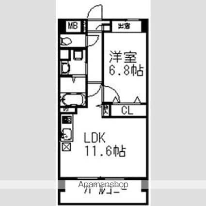 プライムアーバン千駄木[1LDK/40.69m2]の間取図