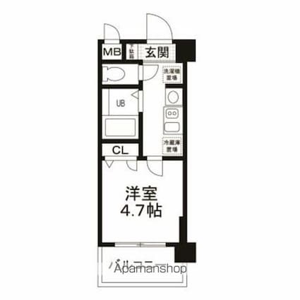 カテリーナ市ヶ谷[1K/18.68m2]の間取図