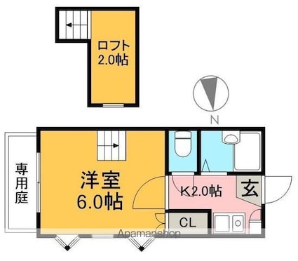 Ｆ・グレース高須新町[1K/23m2]の間取図