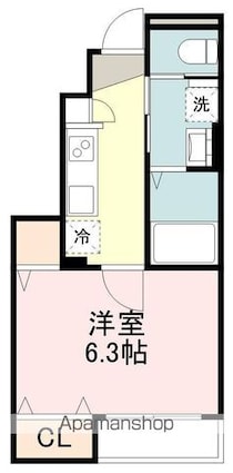 ＤＡＩＣＯＲＯ・Ⅱ[1K/26.9m2]の間取図