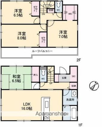 光市室積新開２丁目貸家[4LDK/105.18m2]の間取図