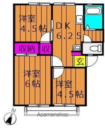 コーポ大高　Ａ[3DK/46.03m2]の間取図