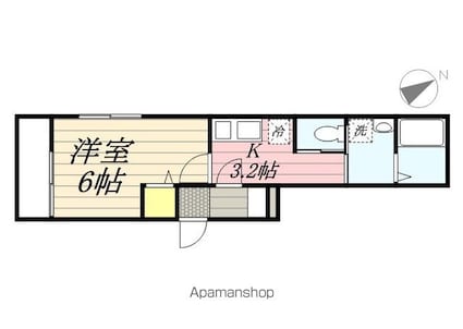 ヒルバレー新八柱[1K/24.79m2]の間取図