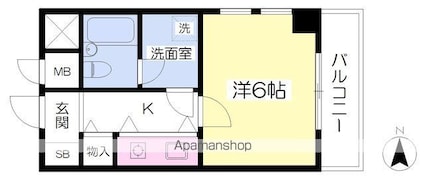 ロイヤルアネックスベイフロント[1K/21.6m2]の間取図